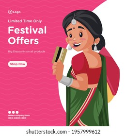 Banner design of limited time only festival offers. Vector graphic illustration.