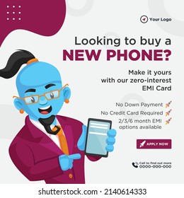 Banner design of looking to buy a new phone template.