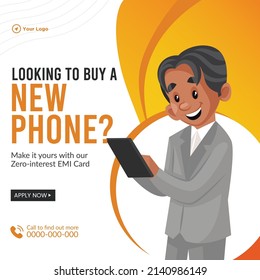 Banner Design Of Looking To Buy A New Phone Template.