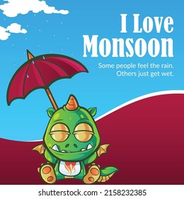 Diseño de pancartas de me encanta la plantilla del monzón.