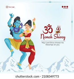 Banner design of maha shivratri hindu festival template.