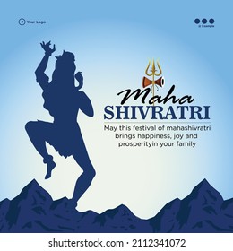 Banner design of maha shivratri Indian Hindu festival template.