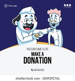 Banner design of make a donation  template.
