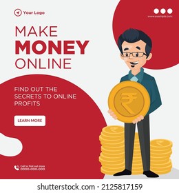Banner design of make money online template.