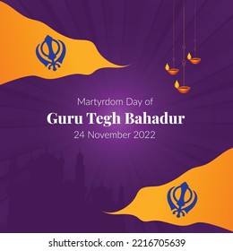 Banner design of martyrdom day of guru tegh bahadur template.