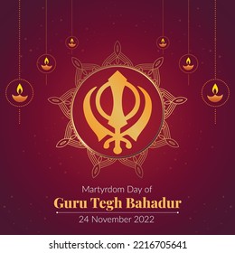 Banner design of martyrdom day of guru tegh bahadur template.