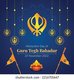 Banner design of martyrdom day of guru tegh bahadur template.