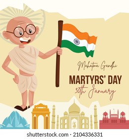 Banner design of martyrs' day template.