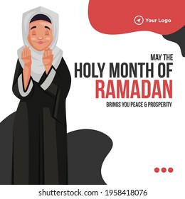 Banner design of may the holy month of Ramadan template. Vector graphic illustration.