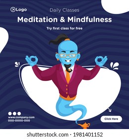 Banner design of meditation and mindfulness template.