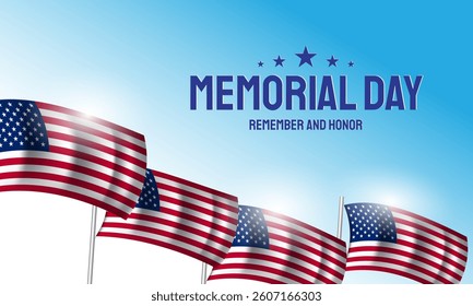 Banner design for memorial day in United States of America. Vector Illustration.
