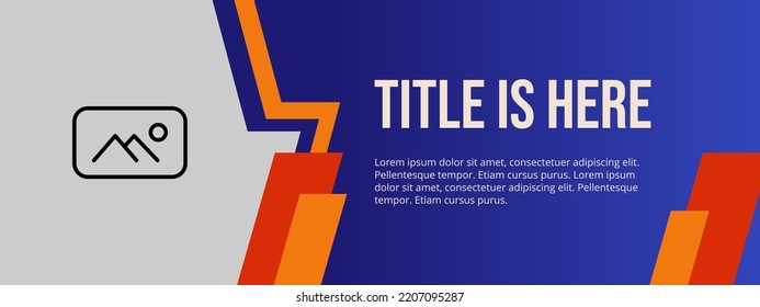 Banner Design Minimalist Futuristic Template Layout Suitable For Tech Company, Business, Event, Grand Opening, Marketing, Promotion, Sales Template Layout Blue And Orange Color Theme