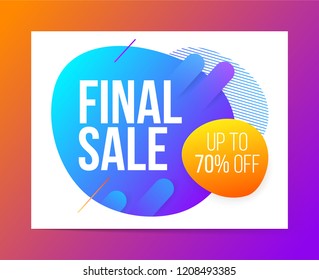 Banner design in modern style for final sale, discount and special offer. Vector illustration