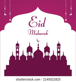 Banner design of Muslim festival Eid Mubarak template. 