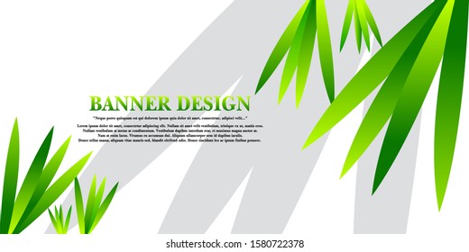 Banner design with a natural theme, bamboo leaves - vector