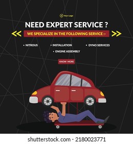 Banner design of need expert service template. 