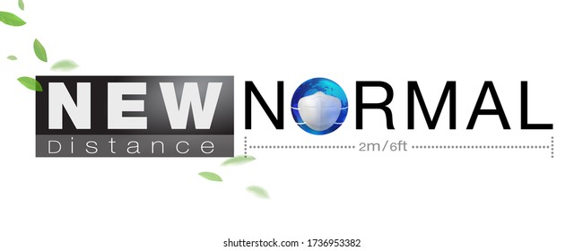 Banner design for New normal concept word and distancing peple to protect Coronavius ​​(Covid-19) and other epidemics.