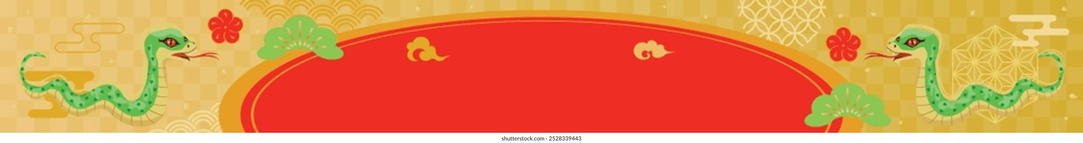 Banner design of the New Year's sale of the year of the Serpent.