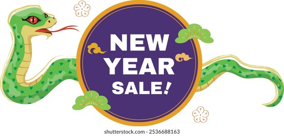 Banner design of the New Year's sale of the year of the Serpent.