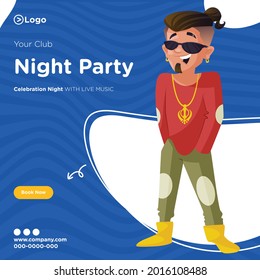 Banner design of night party template.