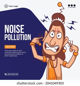 Banner design of noise pollution template.