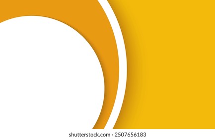 banner design on yellow background, paper color. web header, presentation template. bright yellow texture banner with 3d curvy lines. social media post. for backdrop, poster, business presentation
