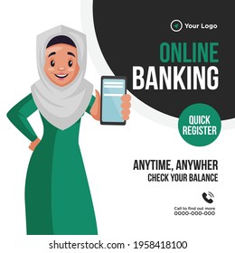Banner design of online banking. Vector graphic illustration.