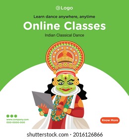 Banner design of online classes template.
