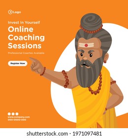 Banner design of online coaching sessions. Vector graphic illustration.