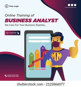 Banner design of online training business analyst template.