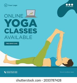 Bannerdesign der Online-Yoga-Klassen verfügbar Vorlage.