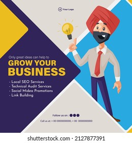 Banner design of only great ideas can help to grow your business template.