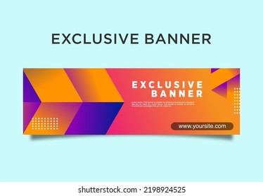 banner design with orange base colour and triangle ornament