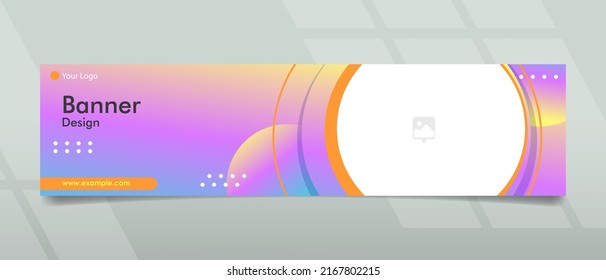 Banner design with orange colored shape