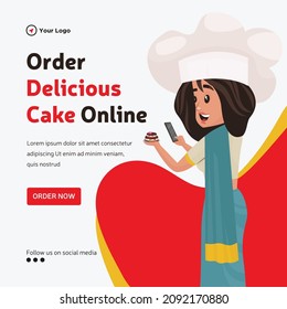 Bannerdesign für Bestellung lecker Kuchen Online-Vorlage