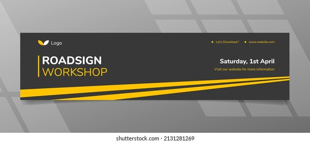 Banner Design with Perspective Street Line sign concept