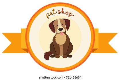 Banner design for pet shop with cute dog illustration