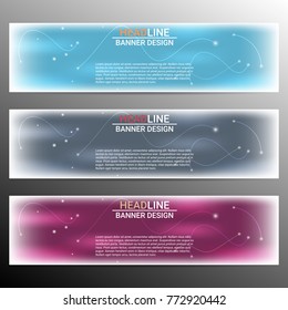 Banner design with place for text in different colors. Vector illustration