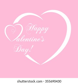 Banner for design posters or invitations on Valentine's Day with cutest abstract symbol heart and title. Vector illustration.