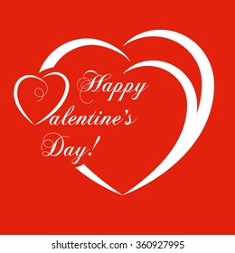 Banner for design posters or invitations on Valentine's Day with cutest abstract symbol heart and title. Vector illustration.