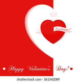 Banner for design posters or invitations on Valentine's Day with cutest symbol hearts and title. Vector illustration.