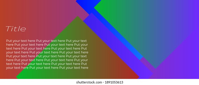 Banner design for presentation, meeting or other purposes. A colorful design