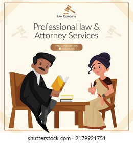 Banner design of professional law and attorney services template.