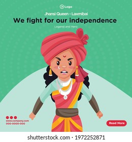 Banner design of queen of jhansi laxmibai template. Vector graphic illustration.