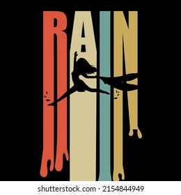 Banner design of rain cartoon style template.