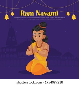 Banner design of Ram Navami greetings. Vector graphic illustration.