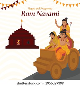 Banner design of ram Navami template. Vector graphic illustration.
