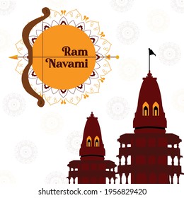 Banner design of ram Navami template. Vector graphic illustration.