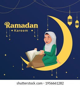 Banner design of Ramadan Kareem. Vector graphic illustration.