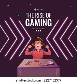 Banner design of the rise of gaming template. 